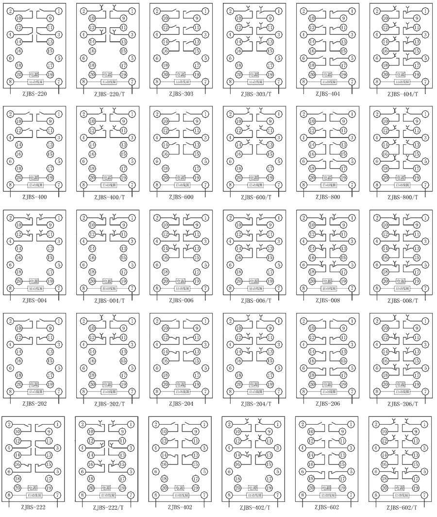 ZJBS-800/T內部接線圖