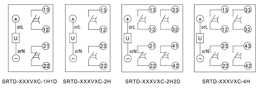 SRTD-110VDC-1H1D內(nèi)部接線圖