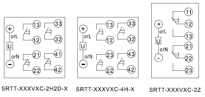 SRTT-24VDC-4H-D內(nèi)部接線圖