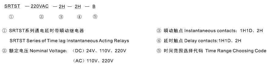 SRTST-220VDC-2H-2H-D型號(hào)及其含義