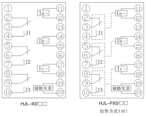 HJL-93/BY內部接線圖