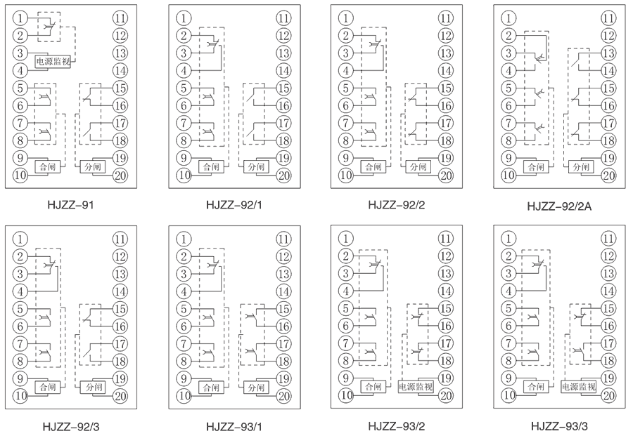 HJZZ-92/2A內部接線圖