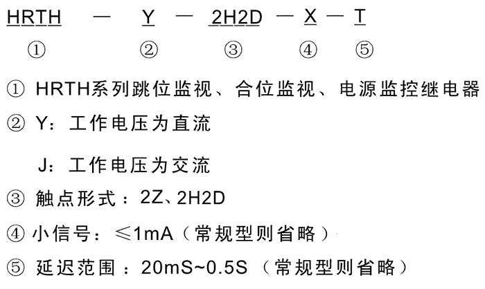 HRTH-J-2H2D-X-T型號及其含義