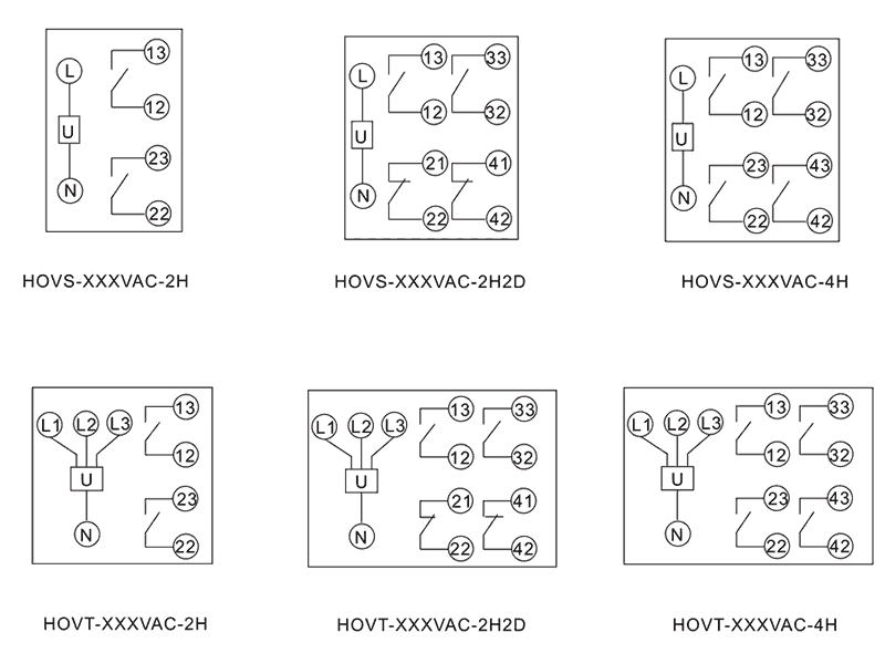 HOVT-100VAC-2H2D內(nèi)部接線圖