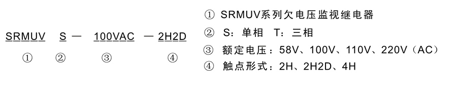 SRMUVT-110VAC-2H2D型號及其含義