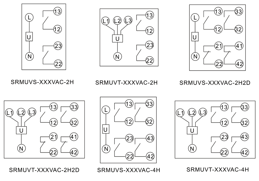 SRMUVT-58VAC-4H內部接線圖